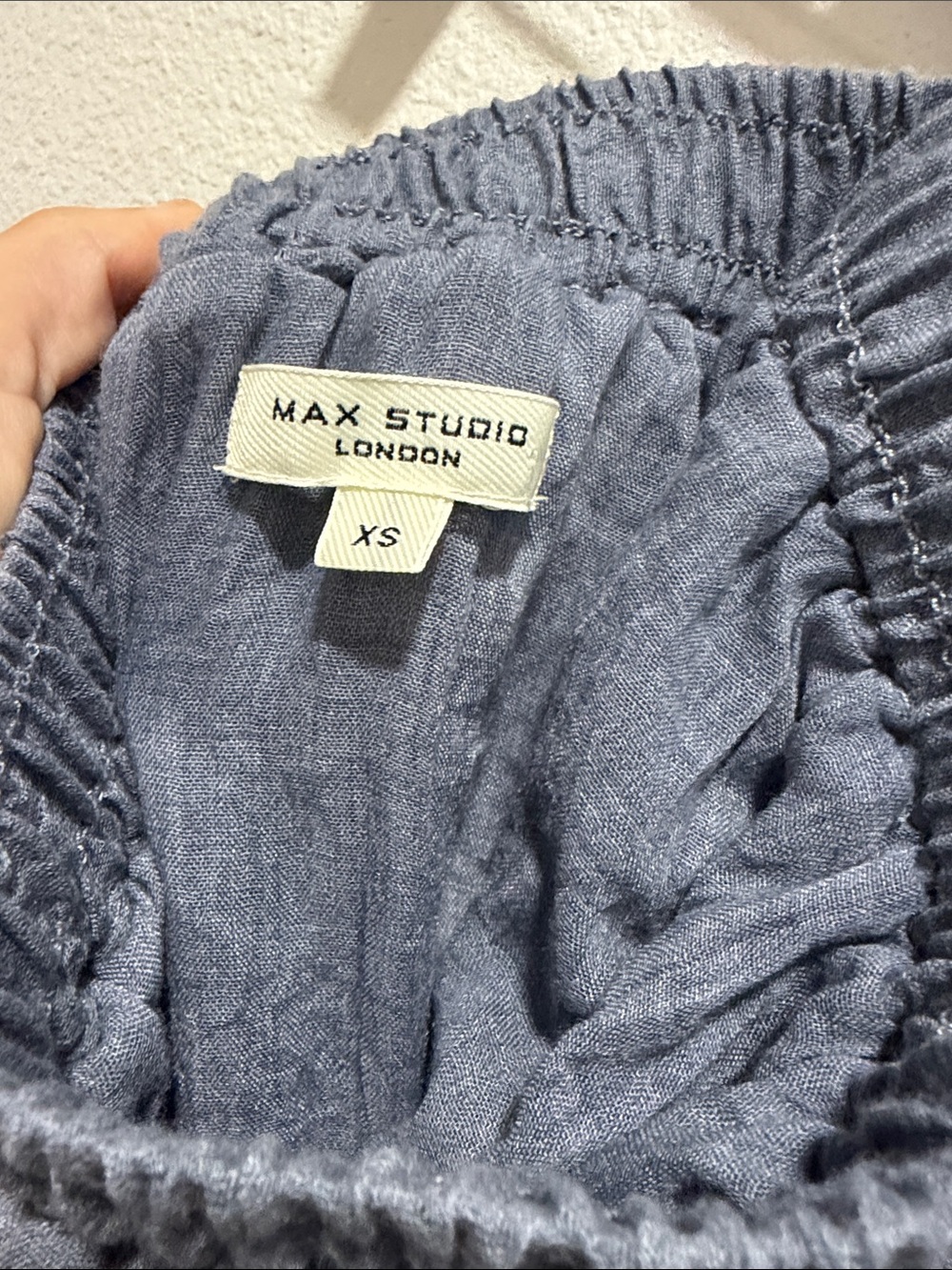 Max Studio Flowy Gauze Maxi Skirt With Pockets - Dusty Blue - Picture 4 of 4